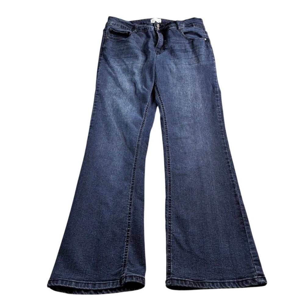 ANGELS FOREVER YOUNG Women's‎ Denim Flare Jeans Blue Wash Size 12 31x30 Stretch
